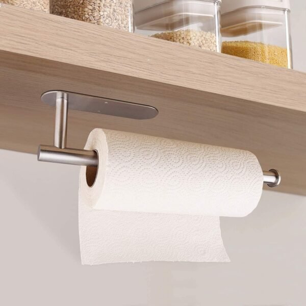 Paper Towel Holders for Kitchen,Paper Towels Bulk- Self-Adhesive Under Cabinet,Both Available in Adhesive and Screws,Stainless Steel - Image 4
