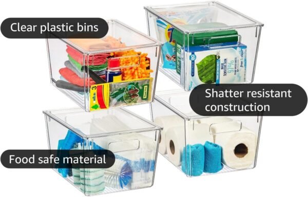ClearSpace X-Large Plastic Storage Bins With Lids - Perfect for Kitchen, Pantry, Fridge Organization and StorageClearSpace X-Large Plastic Storage Bins With Lids - Perfect for Kitchen, Pantry, Fridge Organization and Storage - Image 2