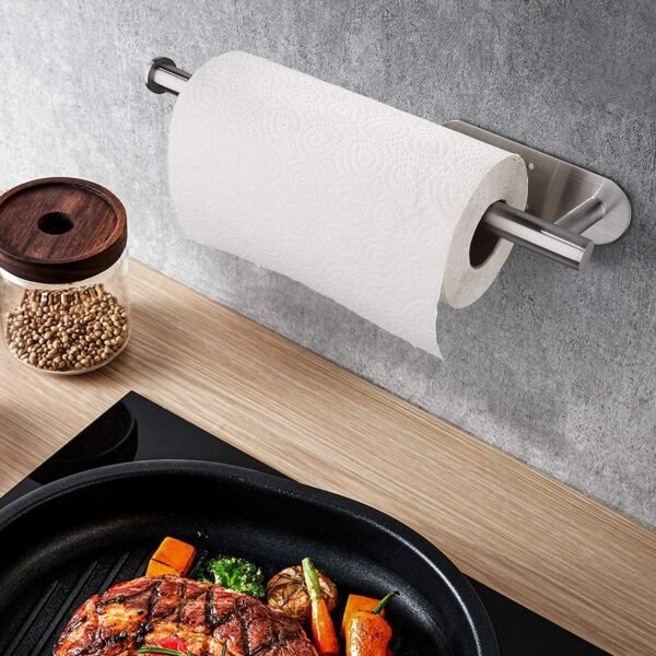 Paper Towel Holders for Kitchen,Paper Towels Bulk- Self-Adhesive Under Cabinet,Both Available in Adhesive and Screws,Stainless Steel - Image 3