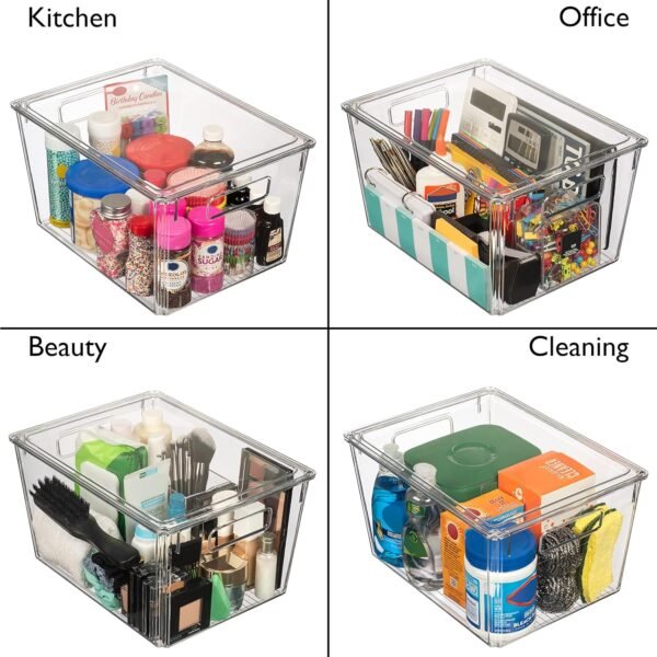 ClearSpace X-Large Plastic Storage Bins With Lids - Perfect for Kitchen, Pantry, Fridge Organization and StorageClearSpace X-Large Plastic Storage Bins With Lids - Perfect for Kitchen, Pantry, Fridge Organization and Storage